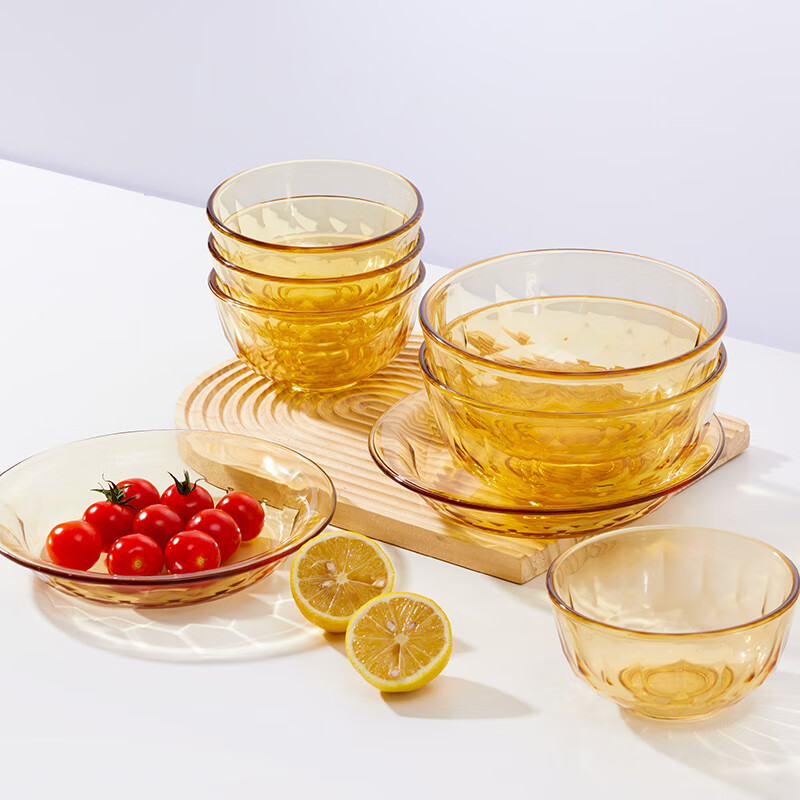 乐扣乐扣 家居套餐B(琥珀色餐具8件套+电火锅红色1350W)LLG1028S8FU EJP1367RED高清大图