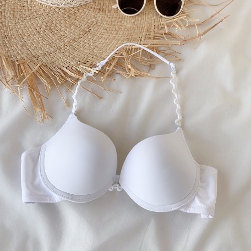 yunwuxin 夏季露背文胸u型吊带少女美背性感小胸聚拢挂脖前扣内衣潮