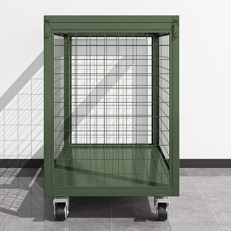 鑫金虎 军绿色移动网箱可移动带网仓储笼子1200*750*1000mm高清大图