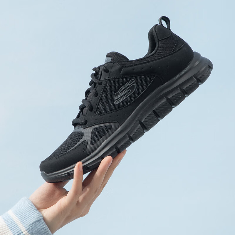斯凯奇(Skechers)女鞋 2023秋季新款运动鞋轻便透气慢跑鞋舒适时尚耐磨休闲鞋 150140-BBK 35