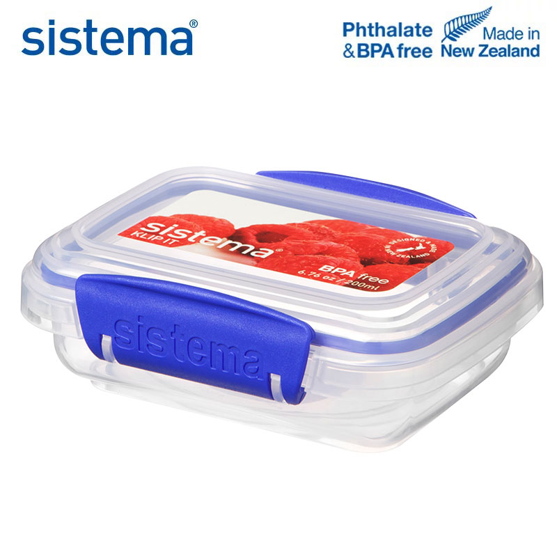 新西兰Sistema 保鲜盒 1520 200ml矩形保鲜盒进口食品材质午餐饭盒水果零食存储盒