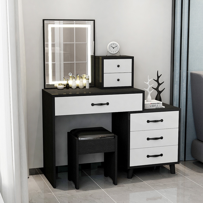 闪电客轻奢高级梳妆台卧室现代简约主卧2021新款化妆桌收纳柜一体小