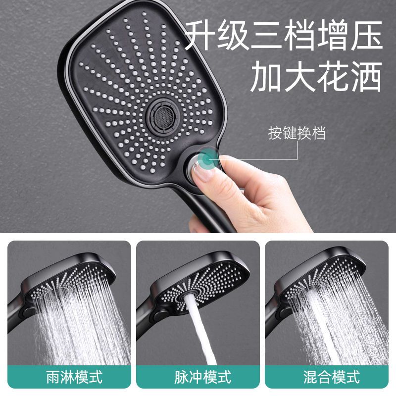 陶市枪灰全铜淋浴花洒套装卫生间淋雨卫浴室沐浴器明装增压喷头晒