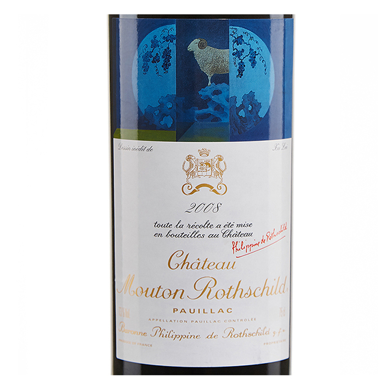[名庄酒]2008年 木桐酒庄(Mouton Rothschild)干红葡萄酒750ml(正牌) 单瓶装 RP94