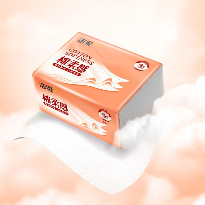洁柔 DR004-03棉柔感立体压花软抽90抽3层*3包/提高清大图