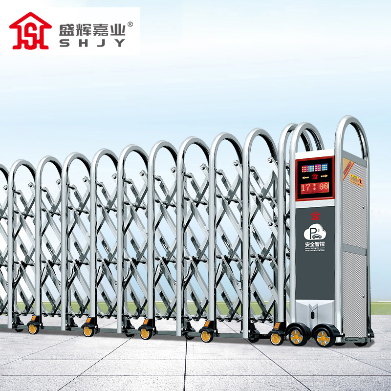 盛辉嘉业不锈钢电动伸缩门自动铝合金工厂学校单位推拉平移大门每米 不锈钢电动伸缩门5