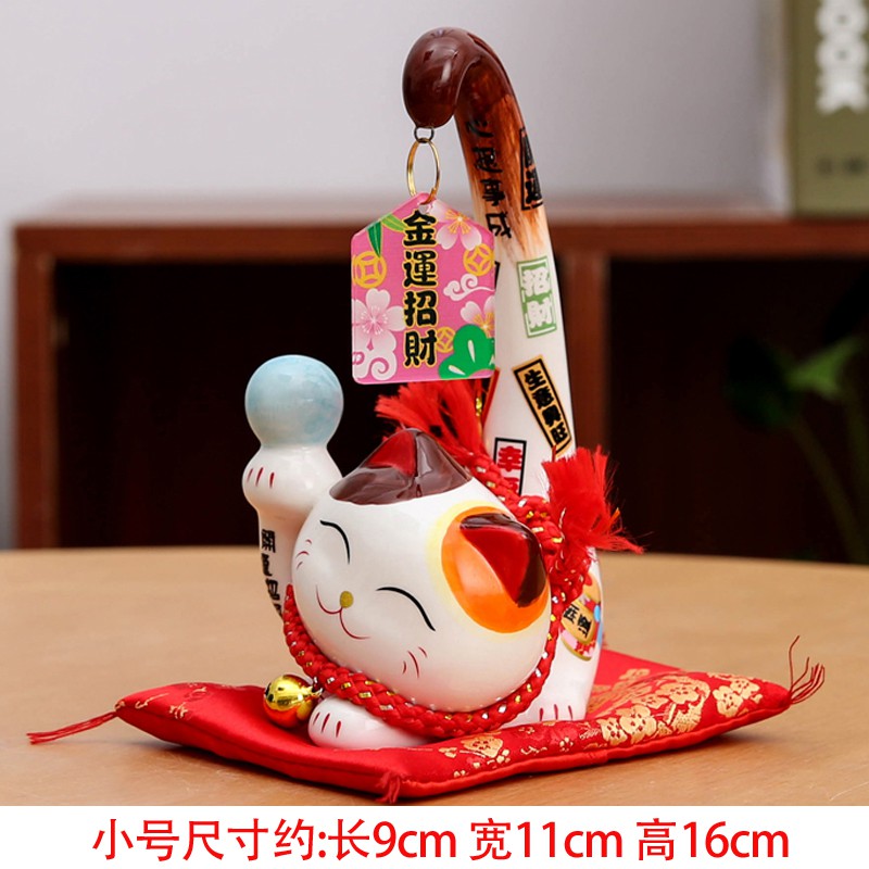 猫摆件 家居客厅日式发财猫 店铺开业收银台进宝创意礼品 三维工匠 小号猫高清大图