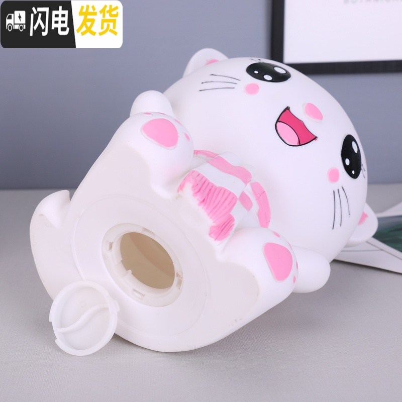 三维工匠创意可爱儿童存钱罐卡通防摔储蓄罐成人纸币硬币储钱罐男女孩 大号吃钱猪一对高清大图