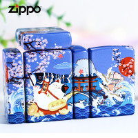 zippo打火机正品 七夕情人节 美国原装 哑漆彩印福气猫年年有鱼 个性礼物送礼 动物系列 铜 花色 可爱 日韩风