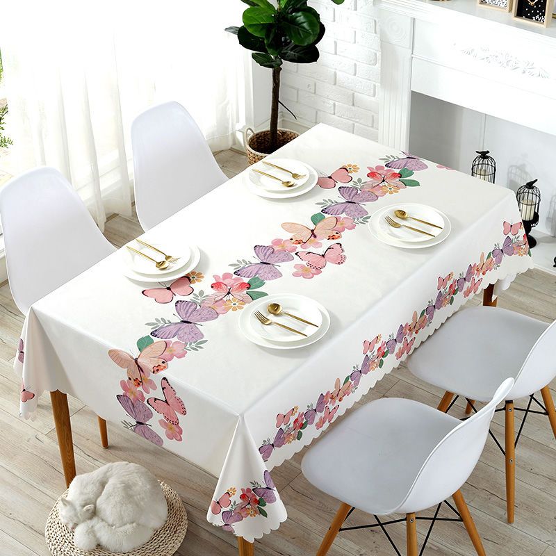 塑料桌布防水防烫防油ins桌垫长方形餐桌布布艺少女心pvc茶几桌布