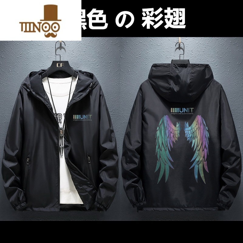 YANXU3M反光潮牌美式外套男士褂子2023大码休闲百搭夹克冲锋衣男高清大图