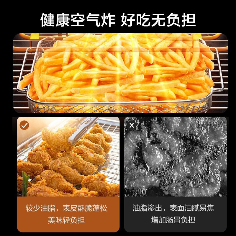 美的(Midea)蒸烤炸一体机BS5058W嵌入式3合1 Q5Pro 50L大容量搪瓷内胆电蒸烤箱空气炸高清大图