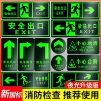 匹牧安全出口指示牌夜光消防标识贴逃生通道墙贴14x29cm单位：张_369