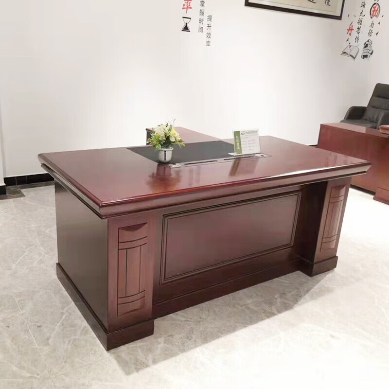 国景 办公家具木质油漆贴皮班台 1600*800*760 单套装