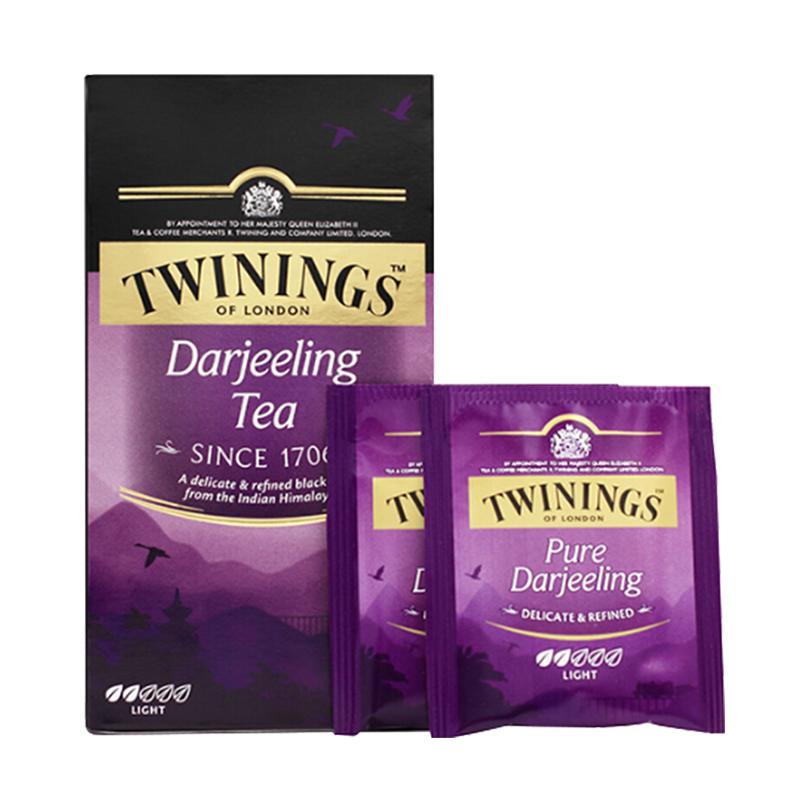 英国川宁(TWININGS) 波兰进口茶叶 欧式大吉岭红茶 袋泡茶包 25包*2g