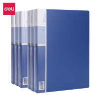 得力(deli)5005 A4资料册60页6册装 蓝色 插袋文件袋活页文件夹文件册试卷夹 档案册 办公收纳