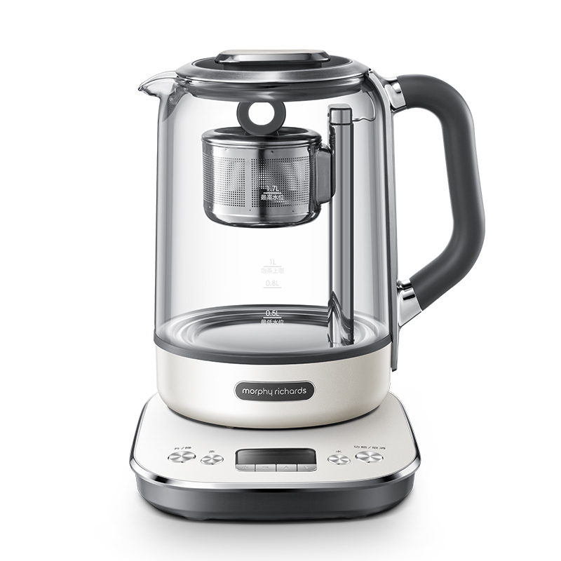 摩飞多功能升降煮茶器办公室全自动小型养生壶家用大容量花茶壶MR6088椰奶白