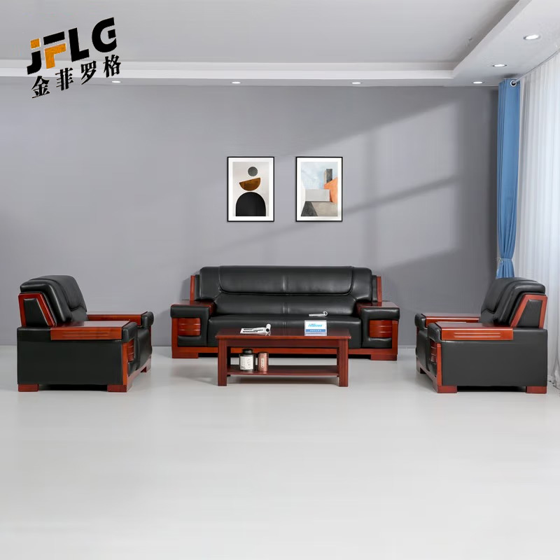 金菲罗格商务办公沙发接待会客中式沙发组合高清大图