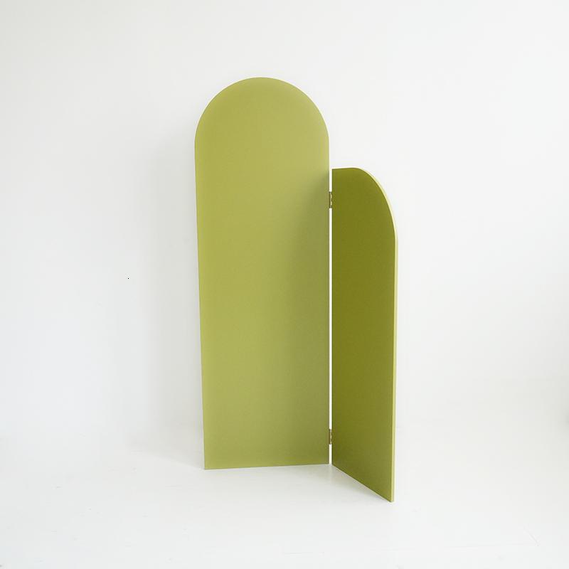 屏风风木质屏风样板间屏风隔断玄关折屏屏風 姜黄色高清大图