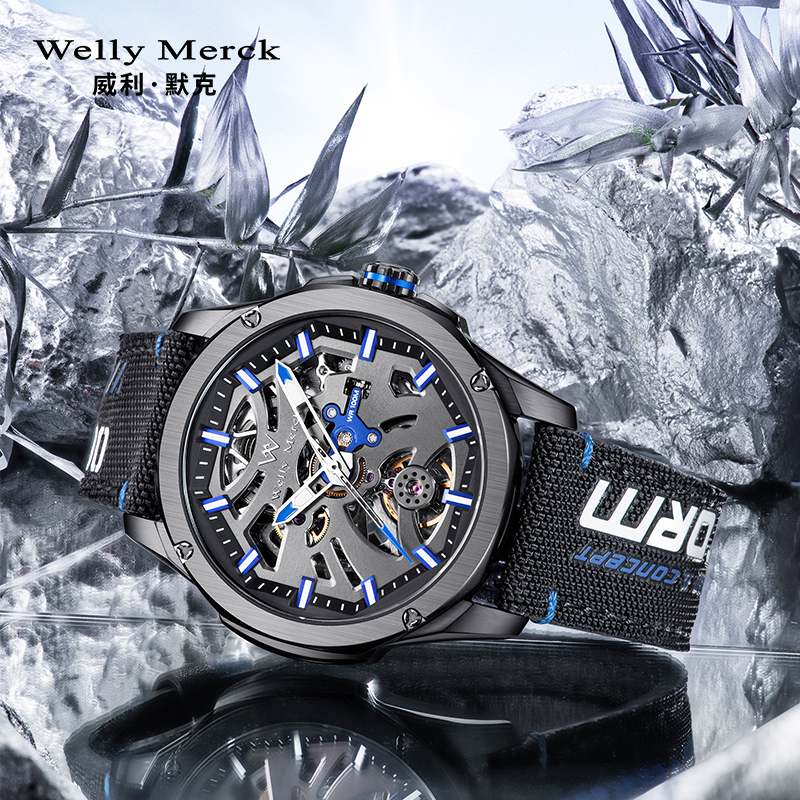 男新款自动机械表品牌正品防水时尚男表风林火山系列镂空腕表wm079m