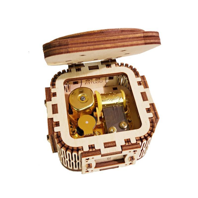 模型木质拼装八音盒音乐盒创意儿童玩具情人节送女神三维工匠曲目天鹅