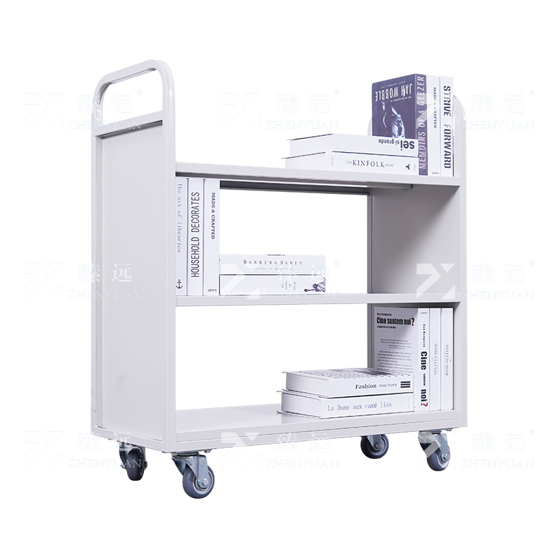 臻远 ZY4092903 档案室推车图书馆小推车手推车 3层平板推车白色