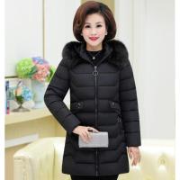 迪鲁奥（DILUAO)波司登旗下中老年羽绒服女40岁50中年人妈妈装中长款加厚外套冬季新款_341 XL【建议90-105斤穿】 黑色