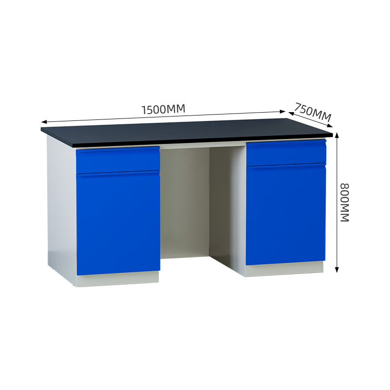 臻远 ZY5052709 实验台实验室 工作台实验桌操作台 全钢深蓝1.5米边台高清大图