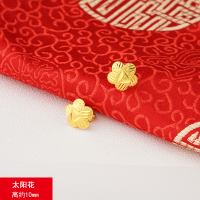 越南沙金小耳钉耳环女仿真24k镀黄金防过敏耳棒女士饰品久不掉色 太阳花