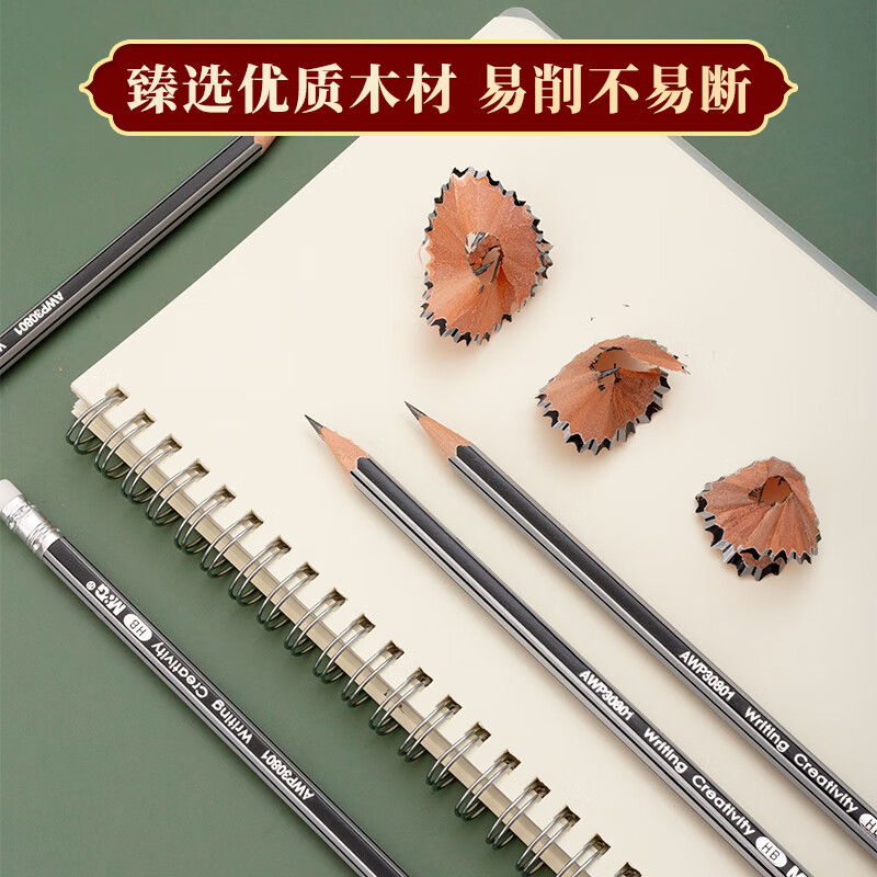 晨光(M&G)木杆铅笔AWP30801银黑抽条六角HB高清大图