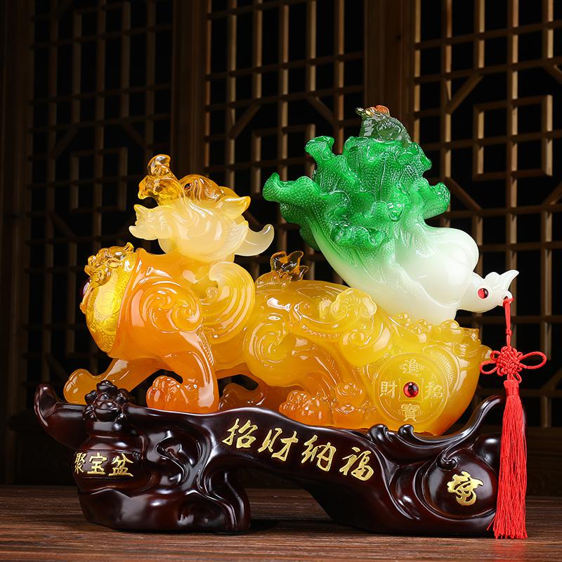 家柏饰(CORATED)玉貔貅摆件白菜金蟾工艺品店铺开业礼品高清大图