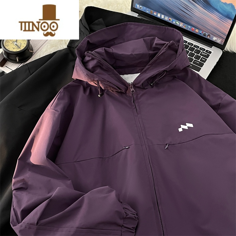 YANXU机能风防水冲锋衣男款外套户外潮牌痞帅宽松情侣山系连帽风衣夹克高清大图