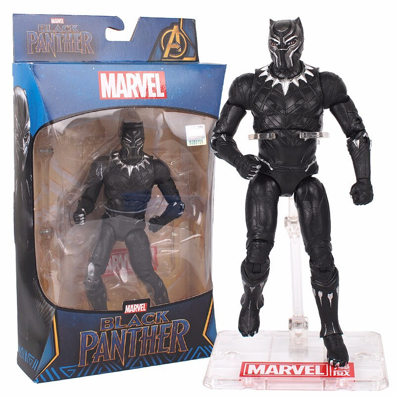 Marvel/漫威复仇者联盟3美国队长钢铁侠蜘蛛侠绿巨人灭霸 手办摆件模型公仔 18厘米带支架-黑豹