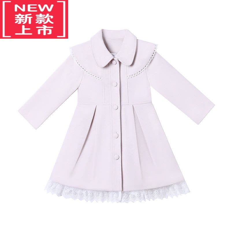 可莉允女童毛呢外套冬装2022新款儿童洋气呢子大衣夹棉加厚中长款连衣裙棉服图片