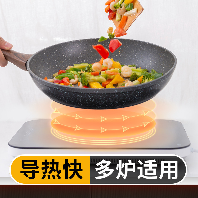 乐扣乐扣(Lock&Lock)平底锅不粘锅电磁炉牛排锅鸡蛋麦饭石色不粘锅小煎锅LBU1243E 24cm