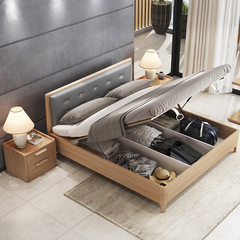 a家家具床宜家风格单人框架床架子床简约双人床时尚卧室家具15米18米