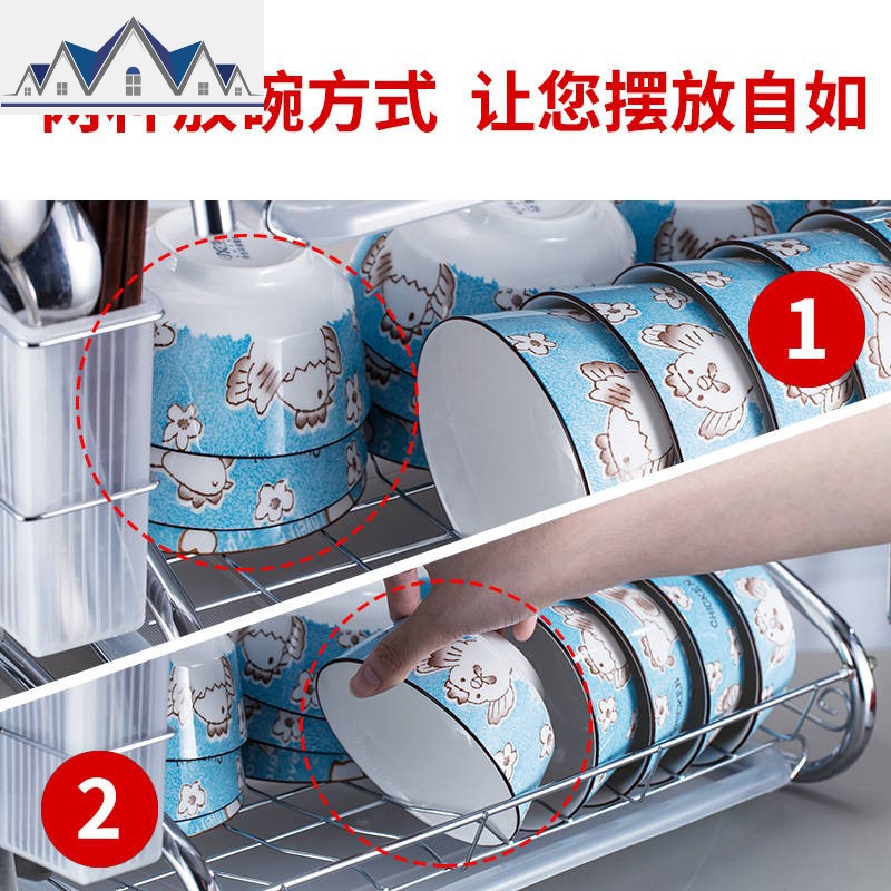 碗架沥水架多功能厨房用品置物架家用碗筷子收纳盒刀架碗碟盘子架 三维工匠高清大图