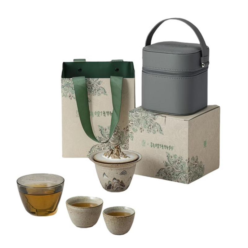 万仟堂 旅行茶具 户外便携茶具套装 敦煌联名 越过山丘*快客杯1壶3杯1便携包 / 套