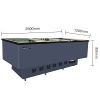 华美(Huamei)2.5米组合岛柜冷藏展示柜商用大容量卧式冰柜展示柜超市冷柜岛柜海鲜岛柜-HD-2500KX
