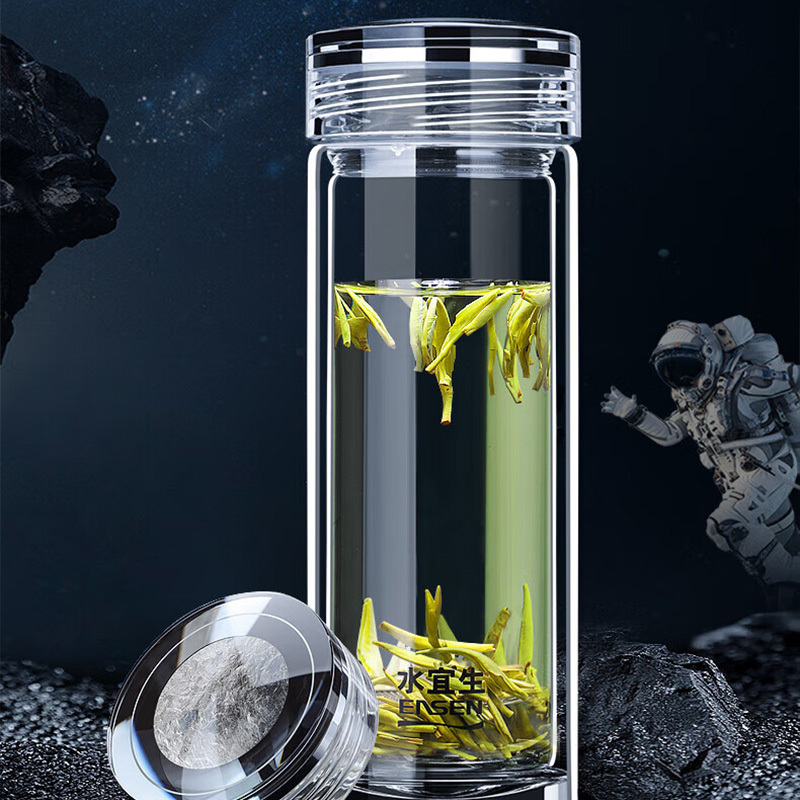 水宜生玻璃杯380mlG880纯钛弱碱抑菌软化水质轻奢养生高清大图