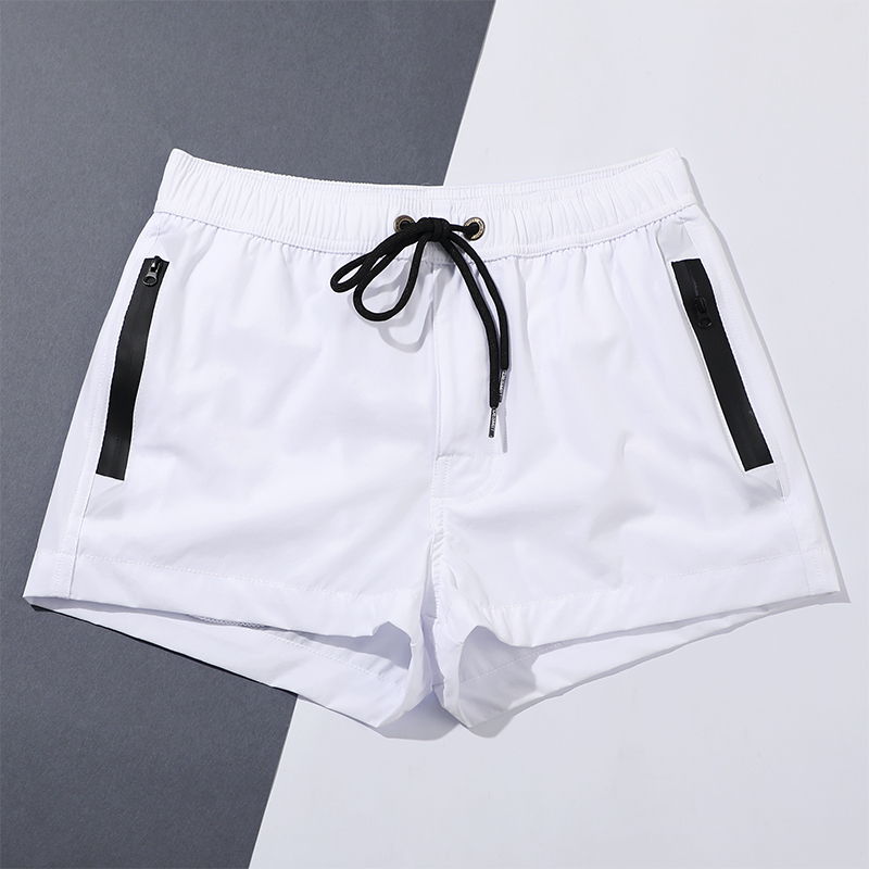 沙滩裤二分短裤男速干四面弹运动健身跑步拉链口袋休闲宽松游泳裤