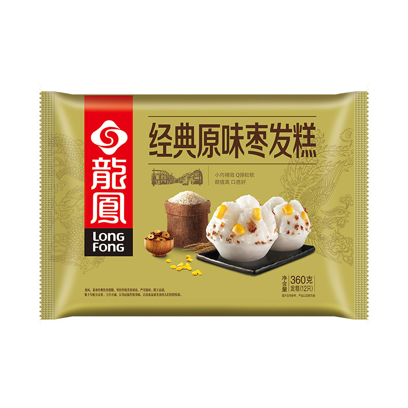 龙凤金装 经典原味枣发糕360g（12只）糕点 早餐 点心 面包 茶点 小食