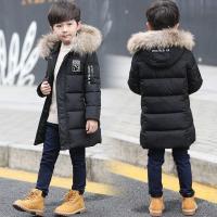 男童棉衣冬装中长款棉服小女男学生韩版棉袄中大童加厚外套3-15岁_1_1 170(码建议身高160cm左右)) 黑色