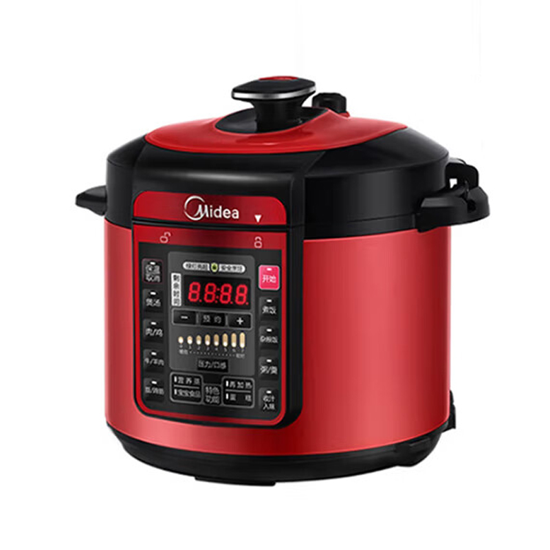 美的(Midea)智能电压力锅5L双胆一键排气QC50A5红色/台