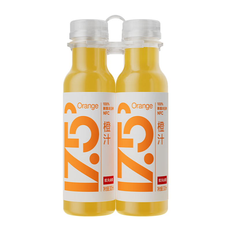 农夫山泉 17.5°低温NFC橙汁鲜果冷榨300ml*8瓶高清大图