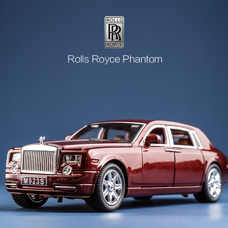 仿真劳斯莱斯幻影合金模型车大号儿童合金车声光124汽车模型