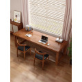 景山百岁 双人书桌学习桌子家用学生实木办公桌现代简约工作台靠窗电脑桌椅 单桌+牛角椅*2 1.4m