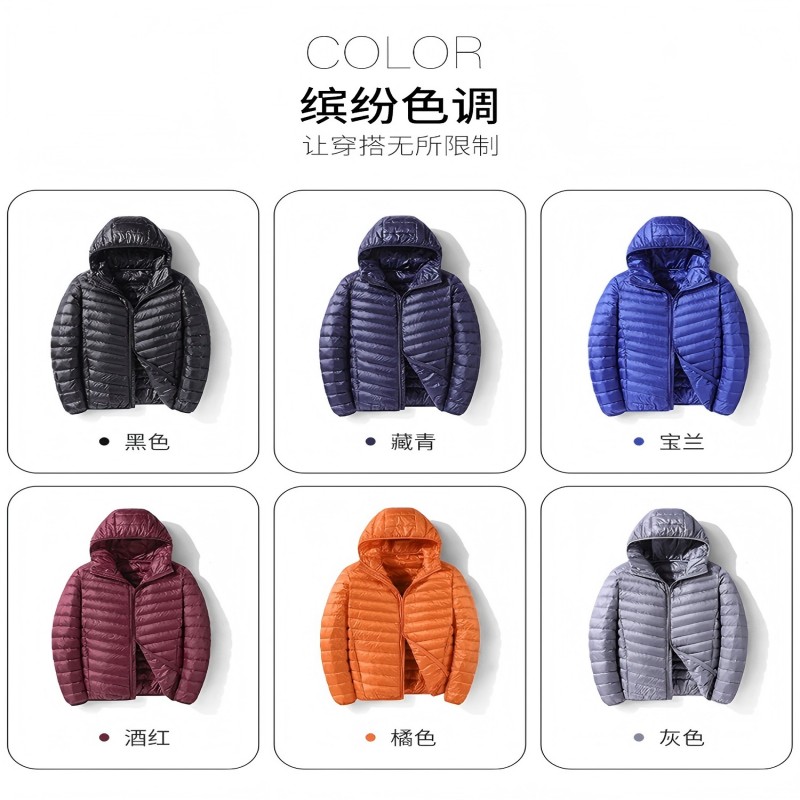 统狮连帽短款羽绒服C26 件 酒红 6XL