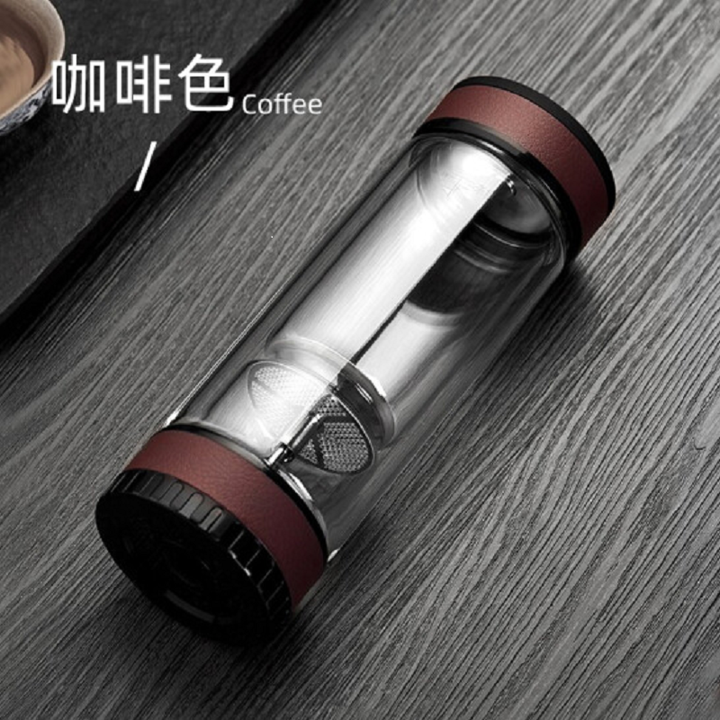 茶之恋双层玻璃杯茶水分离泡茶杯 男女士便携车载水杯