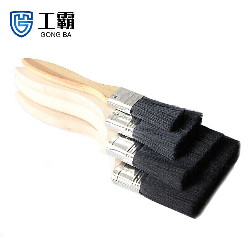 工霸(GONGBA)加厚黑毛油漆刷 扁油刷清洁刷 3寸75mm2把/件1件（2件起订）